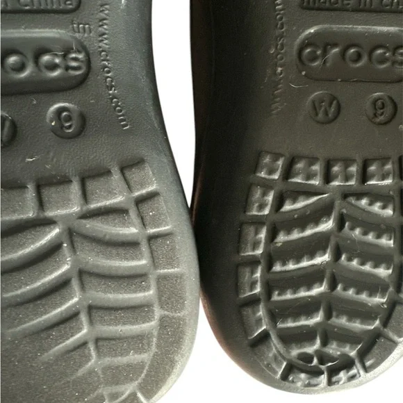 Crocs Womens Kadee Slingback Flats Round Toe Slip On Rubber Black Size 9 - Picture 2 of 4